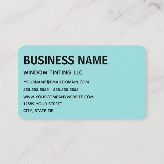 自動ウィンドウの色付け車のウィンドウの濃淡 名刺 (裏面)
