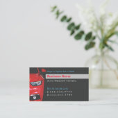 自動ウィンドウ着色、赤い車、QRコードの生成 名刺 (スタンド正面)