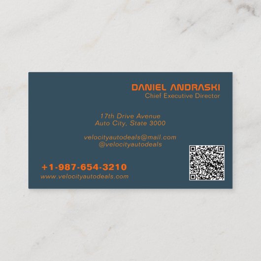 自動エレガントディーラー黒の名刺 名刺 (裏面)