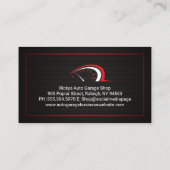 自動オドメーターロゴ | 黒いメタリック背景 名刺 (裏面)