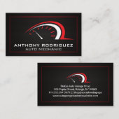 自動オドメーターロゴ | 黒いメタリック背景 名刺 (正面/裏面)