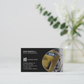 自動カスタマイズ黄色車の車 名刺 (スタンド正面)