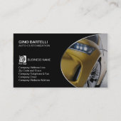 自動カスタマイズ黄色車の車 名刺 (正面)