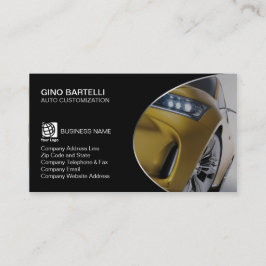 自動カスタマイズ黄色車の車 名刺