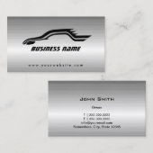 自動カッコいいアウトライン金属車プロフェッショナル 名刺 (正面/裏面)