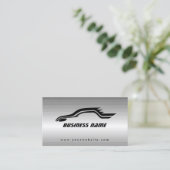 自動カッコいいアウトライン金属車プロフェッショナル 名刺 (スタンド正面)