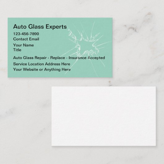 自動ガラスモバイル修理サービス 名刺 (正面/裏面)