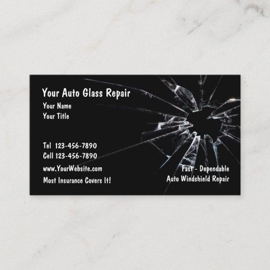 自動ガラス修復 名刺 (正面)