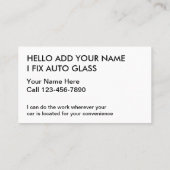 自動ガラス修理および名刺の交換 名刺 (裏面)