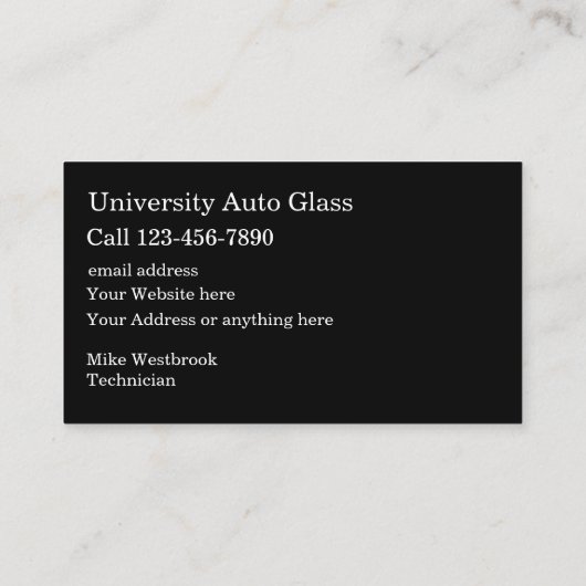 自動ガラス修理サービス 名刺 (裏面)