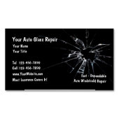 自動ガラス修理磁気ビジネスカード新規 マグネット名刺 (正面)