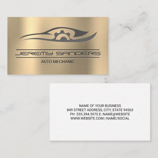 自動ギアロゴ | 整備士 名刺 (正面/裏面)