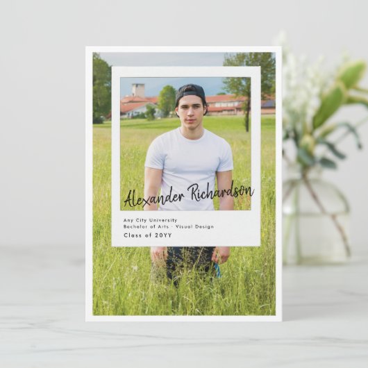 自動グラフ化スナップショット | 5写真卒業パーティー 招待状 (スタンド正面)