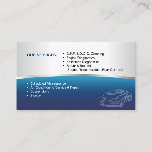 自動サービスの名刺 名刺 (裏面)