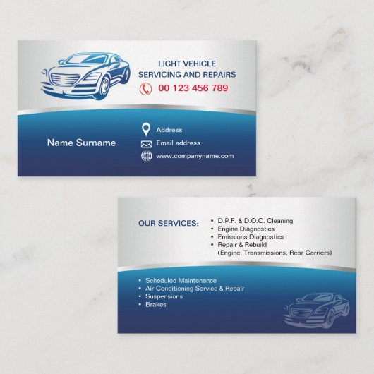 自動サービスの名刺 名刺 (正面/裏面)