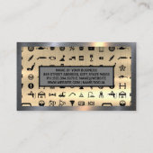 自動サービスアイコン |金属の背景 名刺 (裏面)