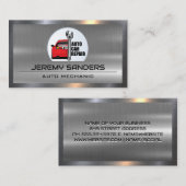 自動サービスアイコン |金属工業背景 名刺 (正面/裏面)