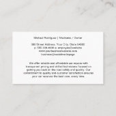 自動サービスバッジ | 金ゴールド金属スタイル 名刺 (裏面)