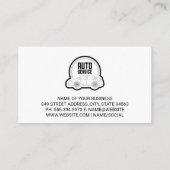 自動サービスロゴ |エンジンの作業 |整備士 名刺 (裏面)