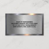 自動サービス修復 |金属の背景 名刺 (裏面)