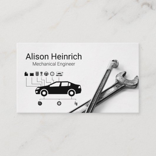 自動サービス図 |レンチ |整備士 名刺 (正面)