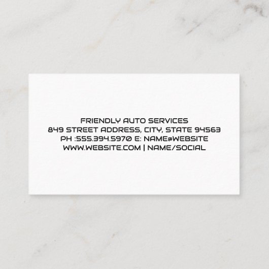 自動サービス |エコノミービークル 名刺 (裏面)