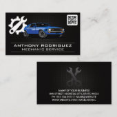 自動サービス |レンチと車 名刺 (正面/裏面)