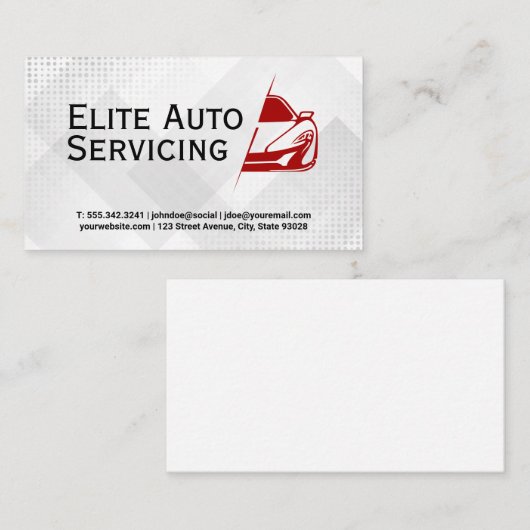 自動サービス | 技術者の自動車部品 名刺 (正面/裏面)