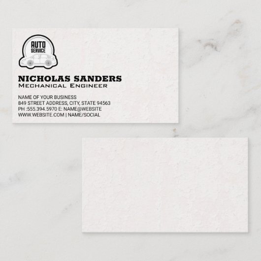 自動サービス | 車のロゴ 名刺 (正面/裏面)