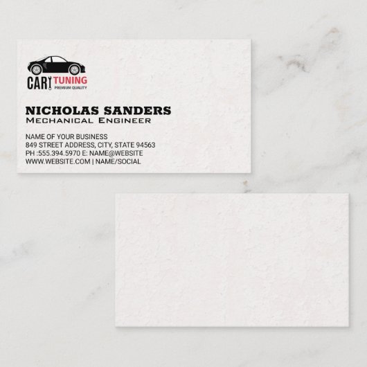 自動サービス | 車のロゴ | 整備士 名刺 (正面/裏面)