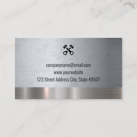 自動ショップ |メタリックグランジ 名刺 (裏面)