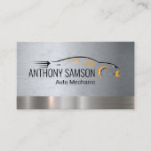 自動ショップ |メタリックグランジ 名刺 (正面)