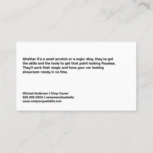 自動スプレー絵を描ロゴ |自動車サービス 名刺 (裏面)