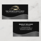 自動スポーツ金ゴールドロゴ | 金属波 名刺 (正面/裏面)