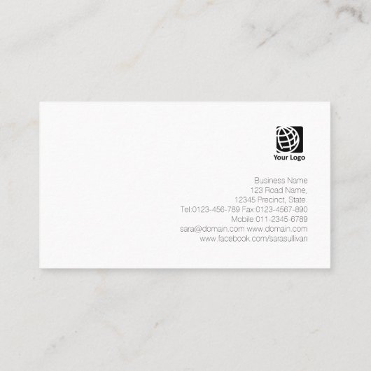 自動タイヤサービスホイールアイコンダークブラシ仕上げメタル 名刺 (裏面)