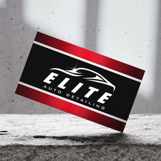 自動ディテリング自動スパモダンブラックレッドカー 名刺