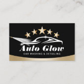 自動ディテリング金ゴールド5スターモダンカー清掃 名刺 (正面)