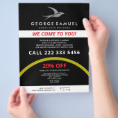 自動ディテリング | Car Repair Shop 飛んでいる Bird Logo チラシ (手)