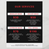 自動ディテリング | Car Repair Shop 飛んでいる Bird Logo チラシ (裏面)