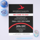 自動ディテリング | Car Repair Shop 飛んでいる Bird Logo チラシ (シングル)