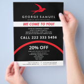 自動ディテリング | Car Repair Shop 飛んでいる Bird Logo チラシ (手)