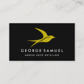 自動ディテリング | Car Repair Shop 飛んでいる Bird Logo 名刺 (正面)