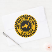 自動ドアが右に移動 ラウンドシール (封筒)