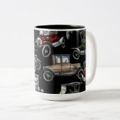 自動ノスタルジアクラシックな車のコーヒー・マグ ツートーンマグカップ (正面右)