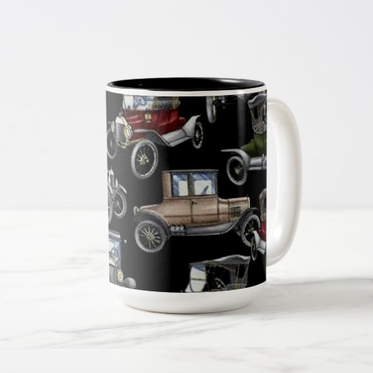 自動ノスタルジアクラシックな車のコーヒー・マグ ツートーンマグカップ (正面右)