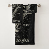 自動パーソナライズされた整備士ガレージレトロスパークプラグ バスタオルセット (インサイチュ)