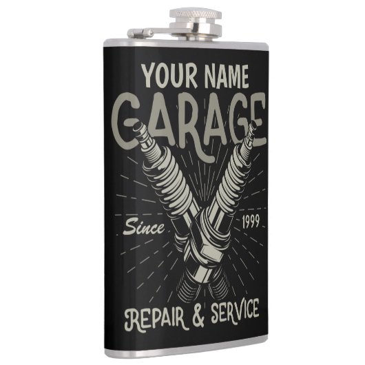 自動パーソナライズされた整備士ガレージレトロスパークプラグ フラスク (右)