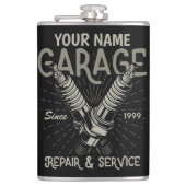 自動パーソナライズされた整備士ガレージレトロスパークプラグ フラスク (正面)