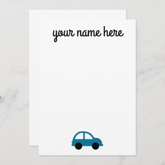 自動パーソナライズされた車文房具ノートカ子供へード サンキューカード (正面/裏面)