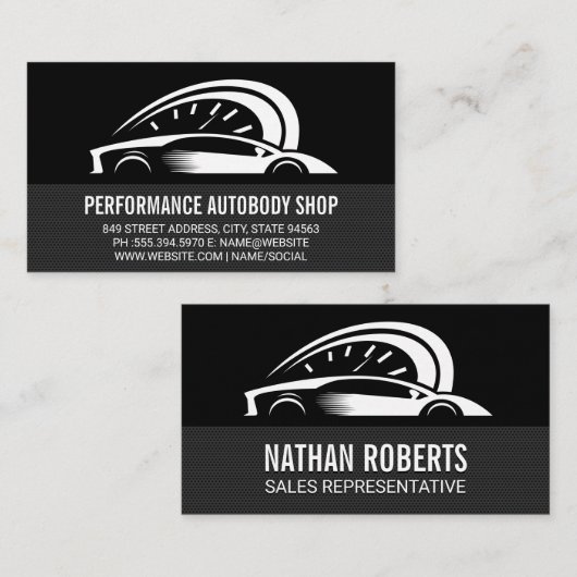 自動パーツのロゴ |パフォーマンス 名刺 (正面/裏面)